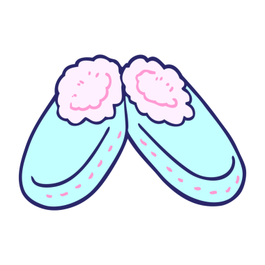 çizgi film karalamaları parlak neon renkli terlikler.