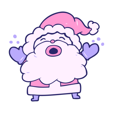 çizgi film Noel Baba hayal kırıklığıyla parlak neon renginde bağırıyor.