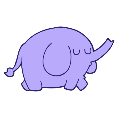 parlak neon renkli çizgi film fili