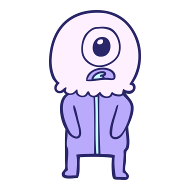 çizgi film Tepegöz uzaylı uzay adamı parlak neon renkli