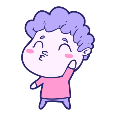 çizgi filmci parlak neon renkli somurtuyor.