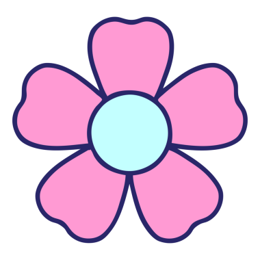 Parlak neon renkli geleneksel bir çiçek dövmesi.