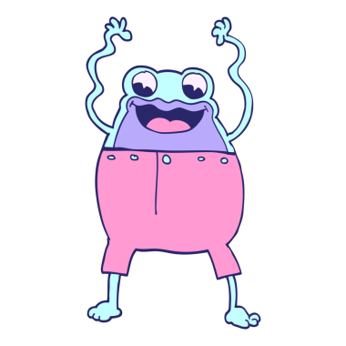 parlak neon renkli karalama kurbağası