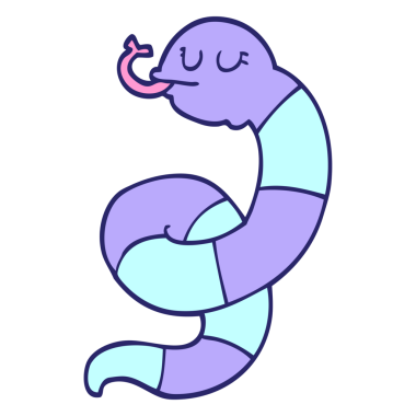 çizgi film karalama yılanı parlak neon renginde