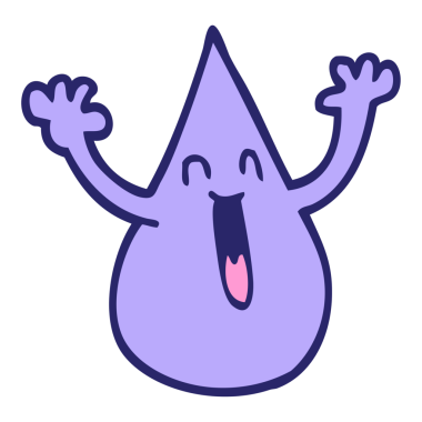 karikatür karalama yağmur damlası parlak neon rengi