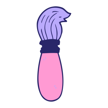 karikatür karalama boya fırçası parlak neon rengi