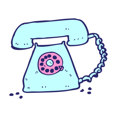 parlak neon renkli çizgi film retro telefonu