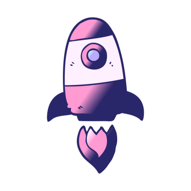 çizgi film karalama uzay roketi parlak neon rengi