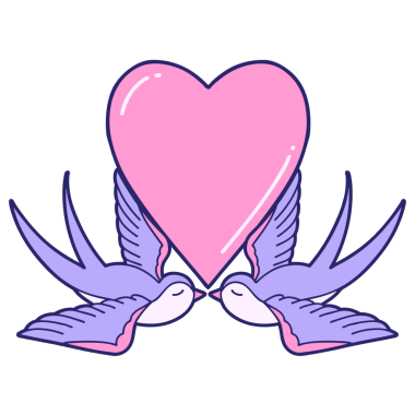 Aşk kuşları parlak neon renginde