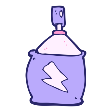 çizgi film spreyi parlak neon renkli.