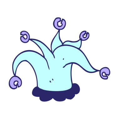 parlak neon renkli soytarı şapkası