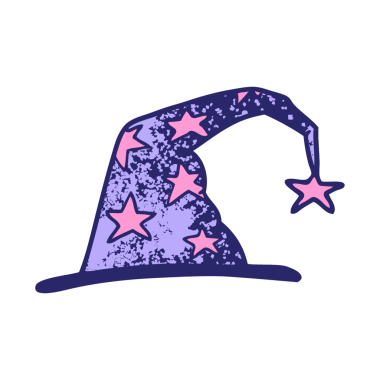 parlak neon renkli çizgi film sihirbazı şapkası