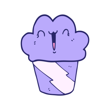 Yüzü parlak neon renkli çizgi film keki.