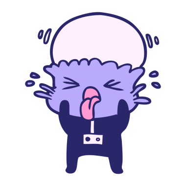 Parlak neon renkli garip bir uzaylı çizgi filmi.