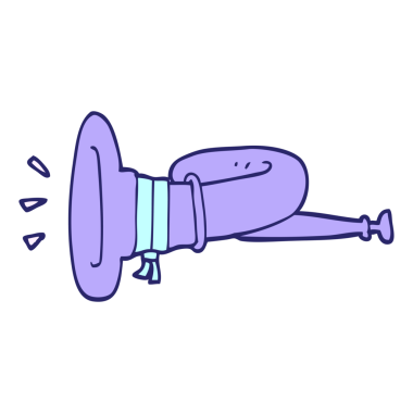 karikatür karalaması kıvrımlı boynuz enstrümanı parlak neon rengi