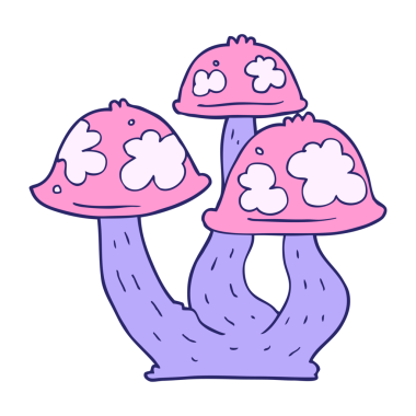 parlak neon renkli mantarlar