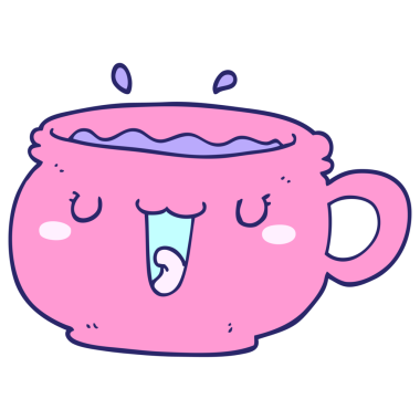 Parlak neon rengi kahve fincanı.