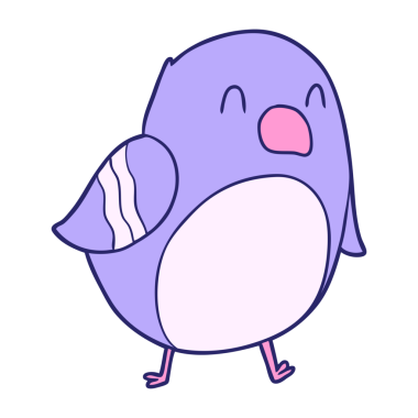 parlak neon renkli çizgi film kuşu