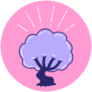 Parlak neon renkli dövme ağacı simgesi