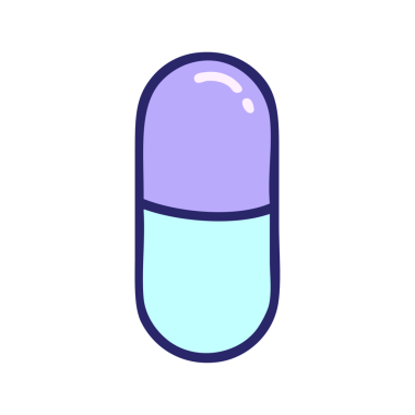 parlak neon renginde geleneksel bir hap dövmesi