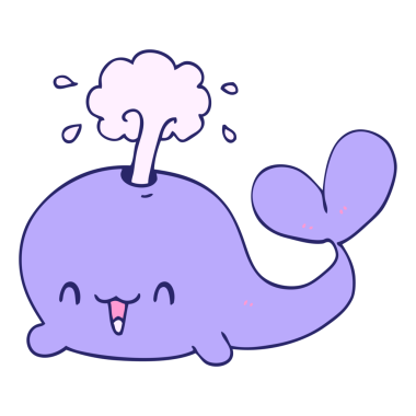 parlak neon renkli çizgi film balinası