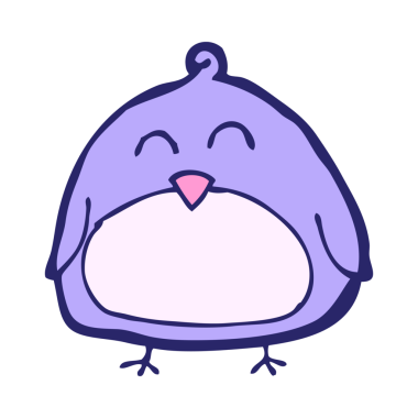 parlak neon renkli komik çizgi film kuşu