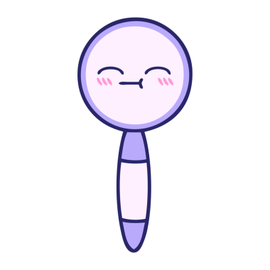 parlak neon renkli bir büyüteç karikatürü.