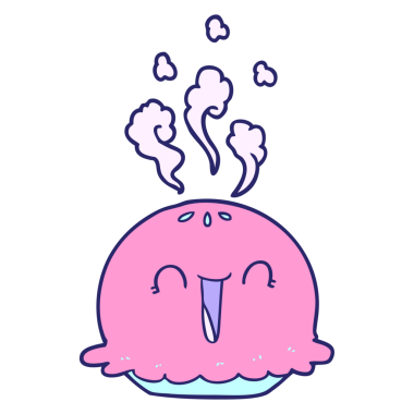 çizgi film mutlu turta parlak neon rengi