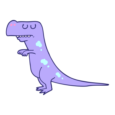 parlak neon renginde bir dinozor çizgi filmi