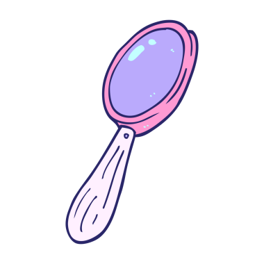 çizgi film karalama büyüteç parlak neon rengi