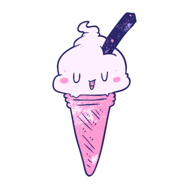 Parlak neon renkli tatlı çizgi film dondurması.