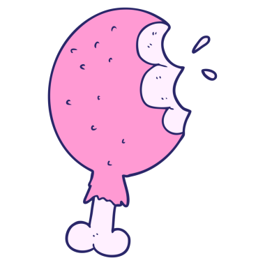 çizgi film tavuk bacağı parlak neon rengi