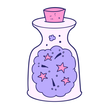 parlak neon renginde sihirli iksir