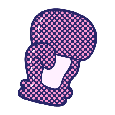 çizgi film karalama boks eldiveni parlak neon rengi