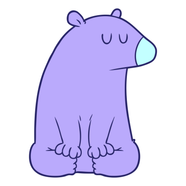 parlak neon renkli çizgi film ayısı