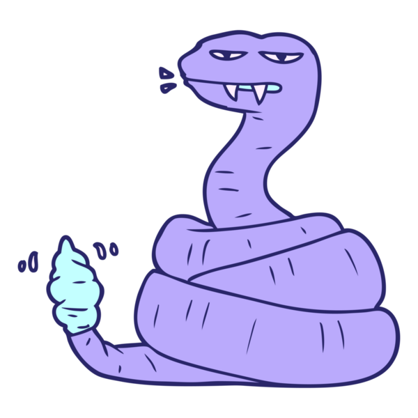 parlak neon renkli kızgın çıngıraklı yılan çizgi filmi