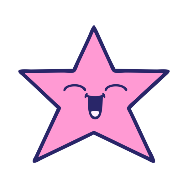 Parlak neon renkli yıldız balığı çizgi filmi.