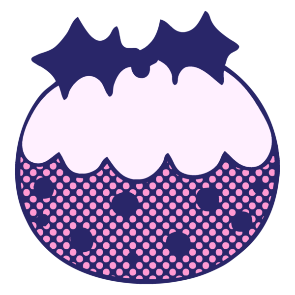 çizgi roman tarzı tuhaf çizgi film. Parlak neon renkli Noel pudingi.