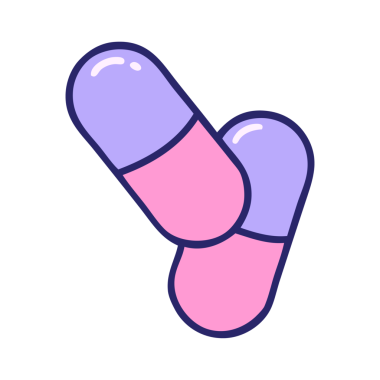 Parlak neon renkli hapların ikonik dövme görüntüsü