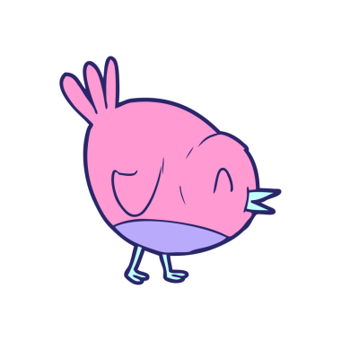 parlak neon renkli robin kuşu çizgi filmi