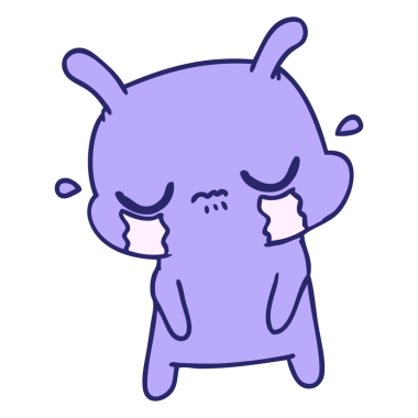 Parlak neon renkli şirin üzgün uzaylının serbest çizimi.