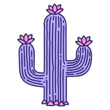 Parlak neon renkli bir kaktüsün ikonik dövme görüntüsü