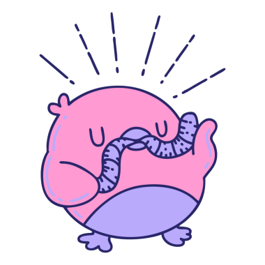 Parlak neon renkli solucanlı geleneksel dövme Robin 'in çizimi