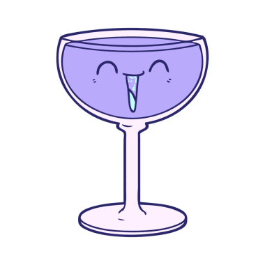 parlak neon renkli bir şarap kadehi