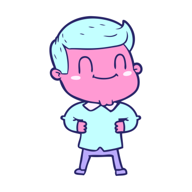 çizgi film dostu parlak neon renkli adam