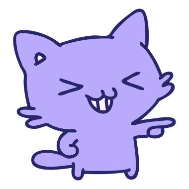 parlak neon renkli bir kedinin çizgi filmi.