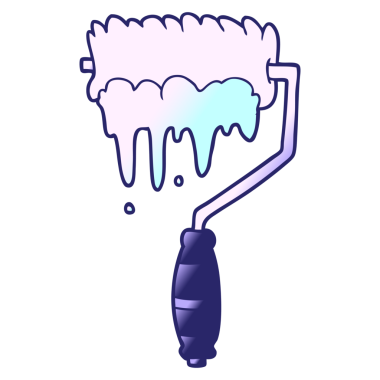 parlak neon renkli çizgi film silindiri