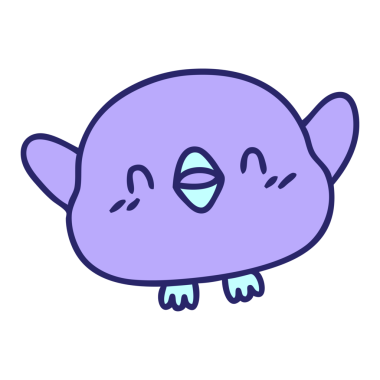 parlak neon renkli şirin bir yavru kuş çizgi filmi