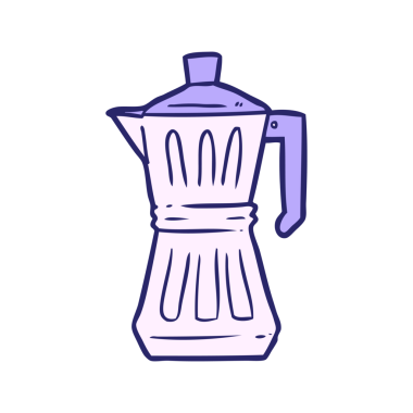 Parlak neon renkli espresso makinesi.