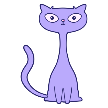 parlak neon renkli çizgi film kedisi